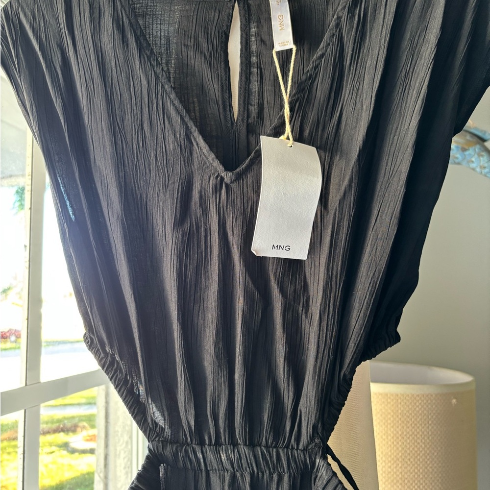 Mango Black Textured Dress